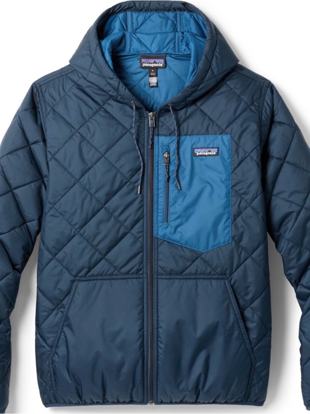 Patagonia Men's Quilted Hooded Puffer Jacket - Deep Navy. Size L. NWT.